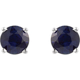 14K White 5 mm Lab-Grown Blue Sapphire Earrings