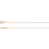 14K Rose .75 mm Rope 7" Chain