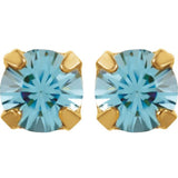 24K Gold-Plated Stainless Steel Imitation Aquamarine Inverness® Piercing Earrings