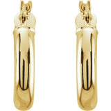 14K Yellow 15 mm Tube Hoop Earrings