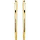14K Yellow 48 mm Tube Hoop Earrings