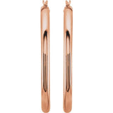 14K Rose 40 mm Tube Hoop Earrings