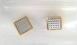 SS & YGP TEXTURED SQUARE EARRI