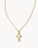 CROSS PNDNT NCK GOLD WHITE OPA