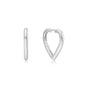 SILVER MEDIUM HEART HOOP EARRI