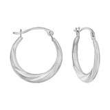 14K HOOP HOLLOW W/RHODIUM