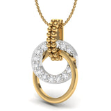 14KYG DOUBLE CIRCLE PENDANT .2