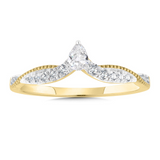 14KYG DIA CHEVRON PEAR BAND, 1