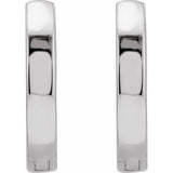 18K White 16 mm Hinged Hoop Earring