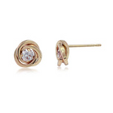 14K YG LOVEKNOW W CZ STUD