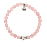 ROSE QUARTZ 6MM-8MM SILVER BAL