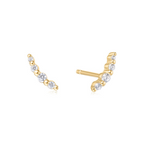 GOLD BEZEL BEADED STONE STUD E