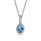 COLORE SS BLUE TOPAZ PENDANT