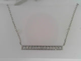 14KWG DIA BAR NECKLACE (.10D -