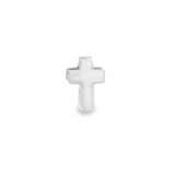 Platinum Finish Sterling Silver Cross Charm