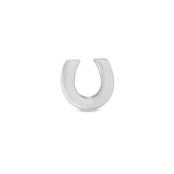 Platinum Finish Sterling Silver Horseshoe Charm