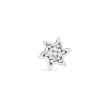 Platinum Finish Sterling Silver Starfish Charm with Simulated Diamonds