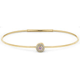 Gold Finish Finish Sterling Silver Round Simulated Pink Sapphire Birth Gem Bracelet