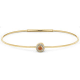 Gold Finish Finish Sterling Silver Round Simulated Citrine Birth Gem Bracelet