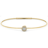 Gold Finish Finish Sterling Silver Round Simulated Diamond Birth Gem Bracelet