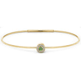 Gold Finish Finish Sterling Silver Round Simulated Peridot Birth Gem Bracelet
