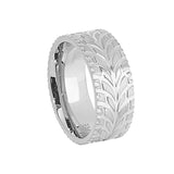 Stainless Steel Feathered Band  - Size 8