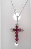 10KWG RUBY/ DIA CROSS, D=.09CT