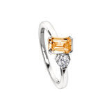 November Emerald Cut Birthstone Ring
