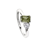 August Emerald Cut Birthstone Ring