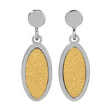 SS & YG PLATED APPLIQUE OVAL E