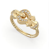 14K YG BUCKLE RING 0.30 CTW Fi