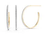 14K YG DIA C HOOP EARRING 1/3