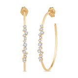 14K YG DIAMOND C HOOP EARRING