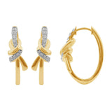 10K YG DIAMOND KNOT EARRING 1/