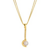 SS & YG PLATED FWP LONG DROP N