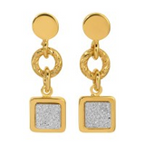 SS & YG PLATED APPLIQUE SQUARE