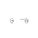SILVER SOLITAIRE CZ EARRING