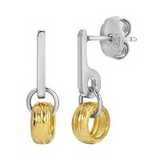 SS & YG PLATED DISK EARRINGS