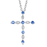 DIAMOND AND SAPPHIRE CROSS PEN