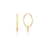 GOLD KEY HOOP EARRINGS