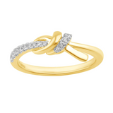10KYG DIA KNOT RING, 1/6CTW EA