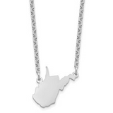 SS WV STATE PENDANT WITH CHAIN