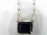 SS EMERALD SHAPE BLUE SAPPHIRE