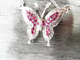 14KWG RUBY & DIAMOND BUTTERFLY