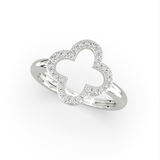 14K WG DIAMOND CLOVER RING 0.2