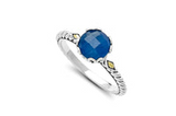 SS 18K BIRTHSTONE RING IN BLUE