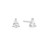 SILVER PEAR STUD EARRING