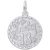 STERLING SILVER LUCKY 13 CHARM