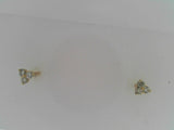 14KYG 3-STONE DIA STUD EARRING