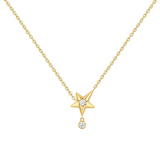 GOLD SPARKLING STAR DROP NECKL